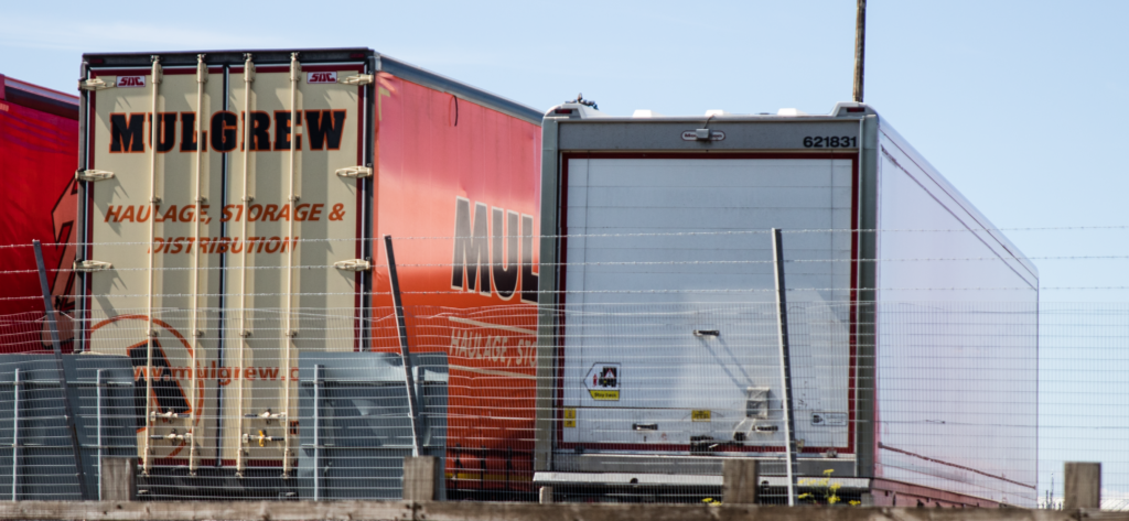 HGV Trailers on carpark HGV Trailers on carpark